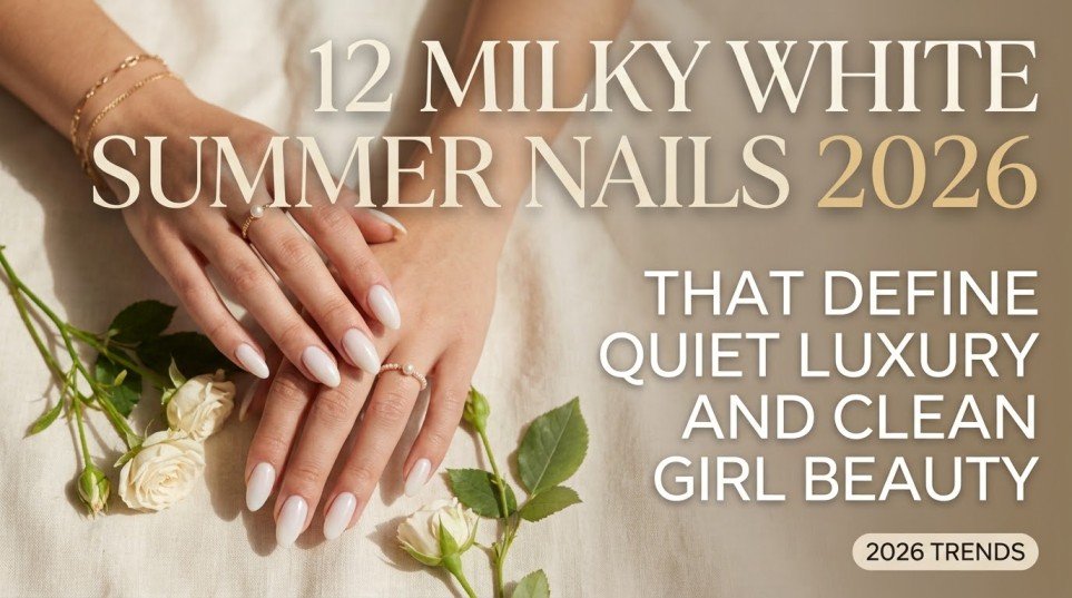 12 Milky White Summer Nails 2026 That Define Quiet Luxury and Clean Girl Beauty